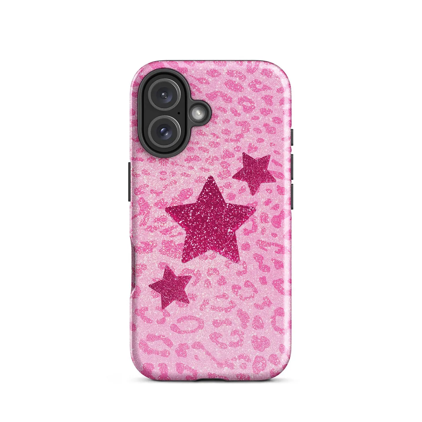 Barbie pink Y2K hot girl leopard print Phone Case for use with iphone 17 air 16 pro max 15 plus 14 pro 13/12/11 hard shell design phone cases for iphone X/XS XSMAX XR 7/8 PLUS Glossy 2-in-1 phone case for girlies aesthetic holographic phone case