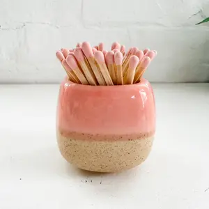 Decorative Match Holders with Matches - Blue, White, Pink, Green, or Yellow