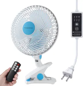 BananaDeer Oscillating Clip on Fan 9-Inch With Remote control, Portable Desk Fan Adjustable Tilt, w/Sturdy Clamp,3 Speed, 3 Timer, Shaking Fan for Home Office Dorm Table Bedroom Kitchen with 5FT Cord