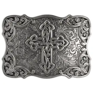 Unisex Cross Belt Buckle, Gothic Punk Accessory, Antique Silver Electroplated, Religious Jewelry Hardware, Vintage Waist Decor, Alloy Metal Buckle, Edgy Belt Clasp, Streetwear Fashion, Gothic Unisex Design, Durable Cross Buckle