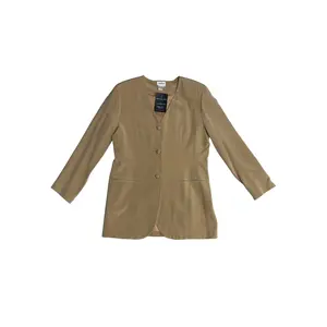 Vintage Neiman Marcus Tan Silk Blazer - Size XL