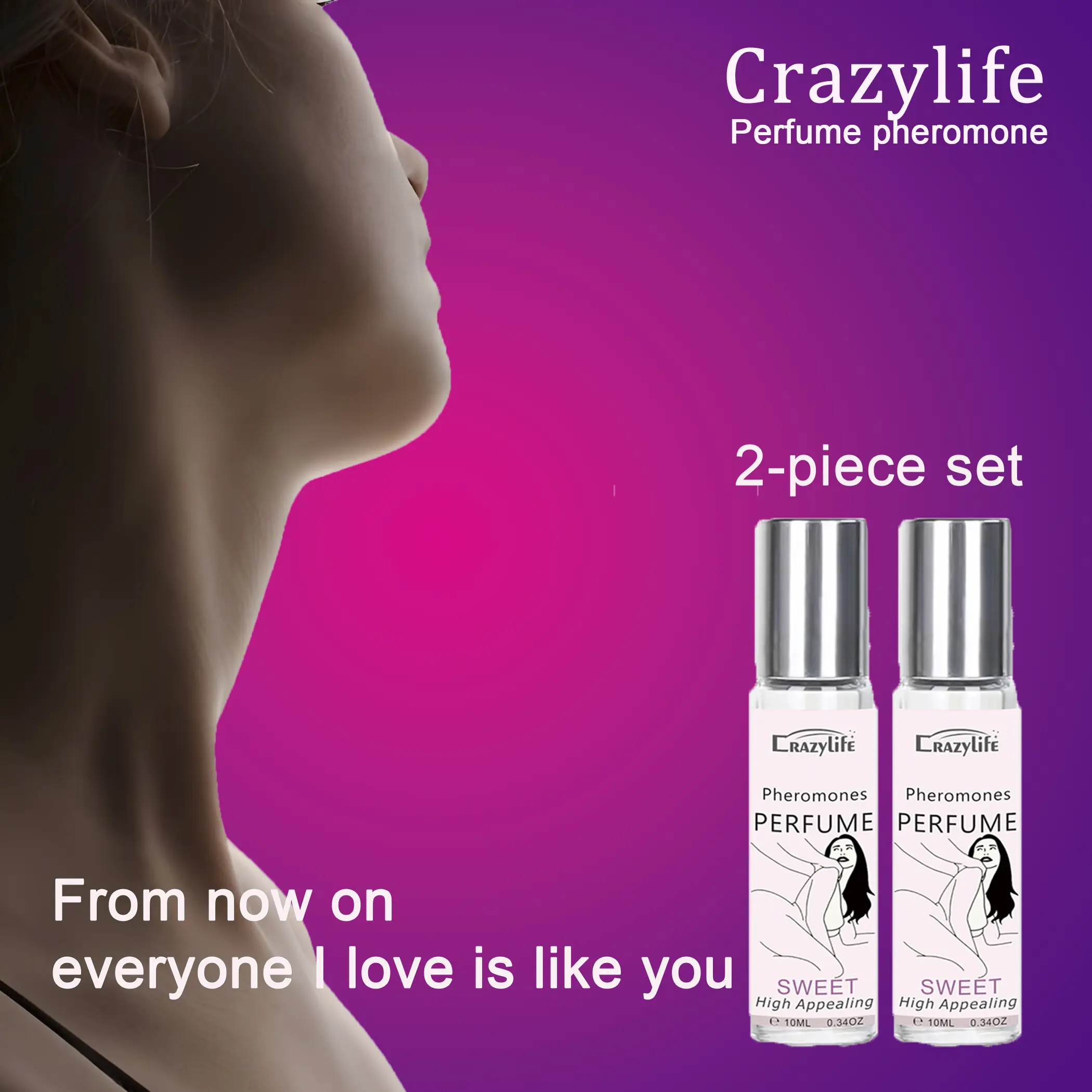 Crazylife Cupid Cologne Pheromone Perfume Spray, 2 Pack Multi-Pack, Romantic Attracting Fragrance for Couples