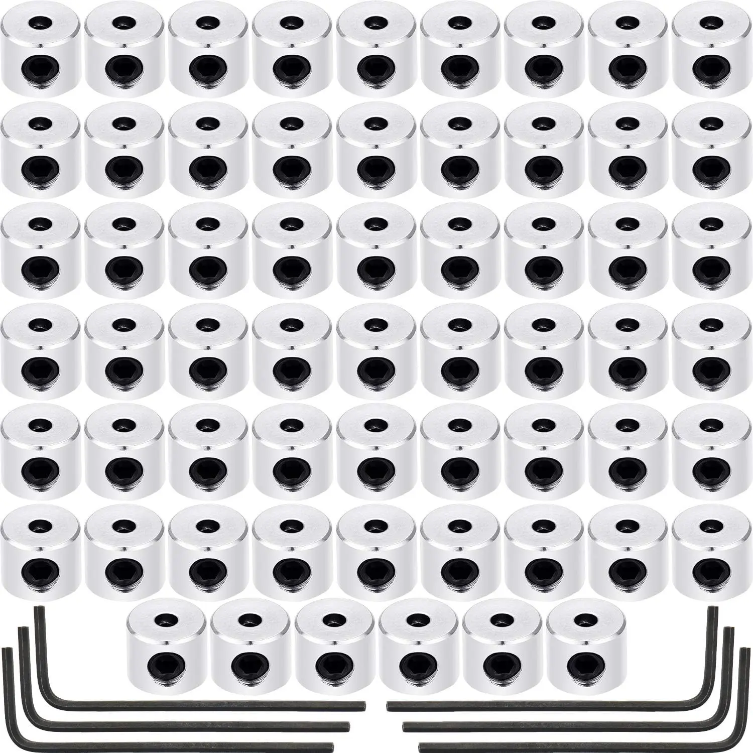 60 count Pin Keepers Locking Clasp Pin Backs Replacement with Wrench ( Color, 6 x 5 mm)