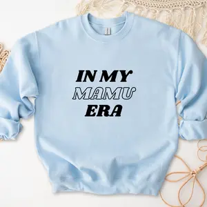 In My Mamu Era Sweatshirt by Humraha | Desi Arab Muslim Fashion Apparel Gifts for Ramadan Eid Nikkah Wedding Couples Families New Moms Aunts Uncles Grandparents | Pakistan India Bangladesh Palestine Lebanon Egypt Syria