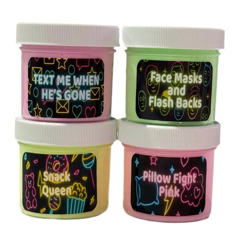 Slay Haus Mini Neon Scented Butter Slime 4-Pack, Stress Relief Toy for Girls' Night In, Scented Slime