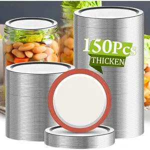 150 Pcs Wide Mouth Canning Lids, 86MM Airtight Split-Type Mason Jar Lids, Leakproof Bulk Wide Mouth Canning Jar Lids for Canning Food, Jams, Fruits & DIY Decor