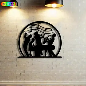 1pc Jazz Band Metal Wall Art, Jazz Musician Statue Mural, Ideal Gift for Christmas, New Year, Modern Home Decoration, Music Decor Enthusiasts, Rust-Resistant Metal Wall Decor & Sculptures, Perfect for Living Room Wall & Garden Fence