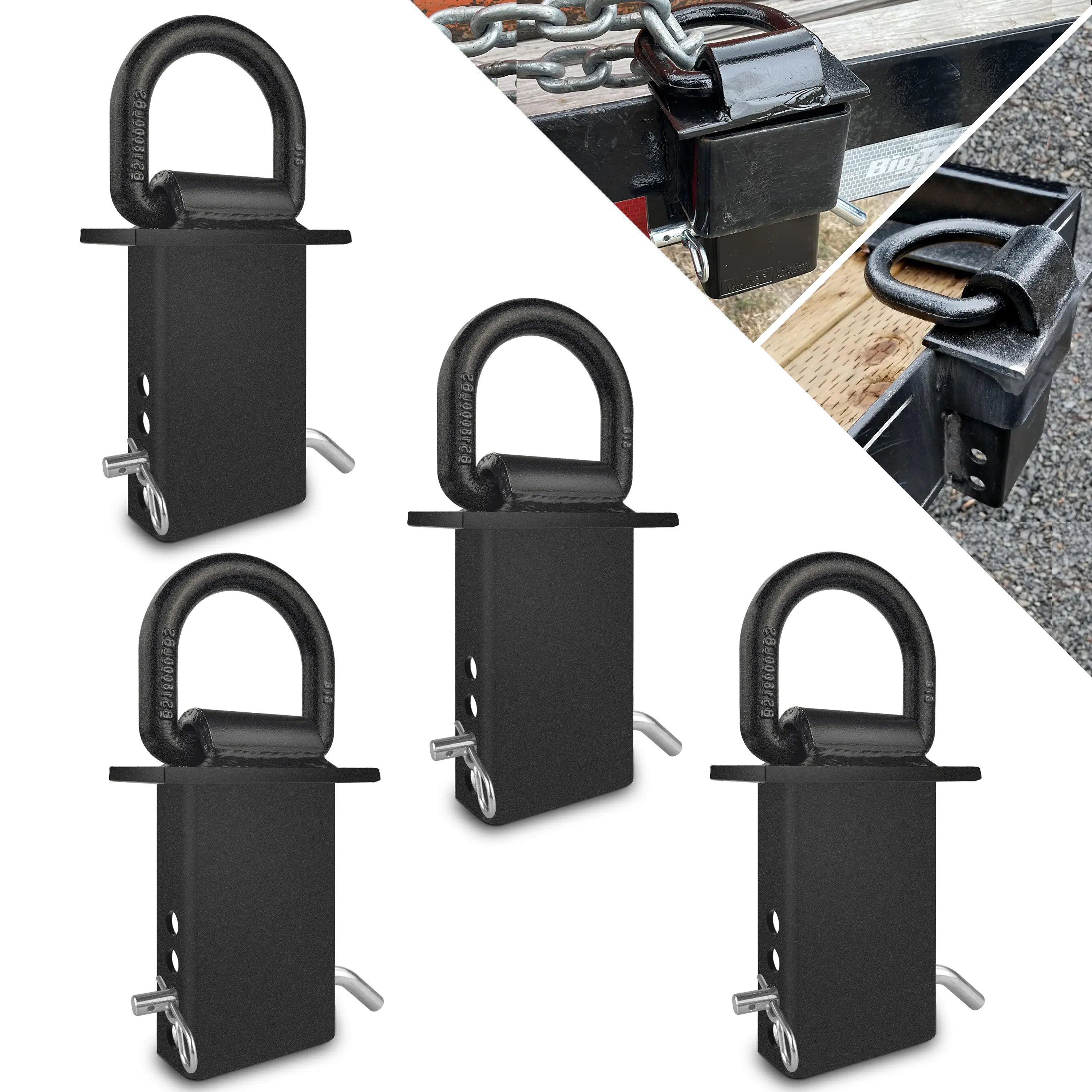 4Pcs 18000lbs Heavy Duty Removable D Ring Stake Pocket tie Down for Utility Trailers and Flatbeds Equipped with Stake Pockets Stake Pocket D-Rings #TikTokShopBacktoSchool Tire Towing Truck