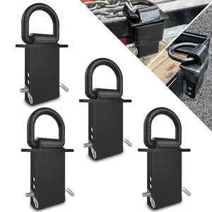 4 Pieces 18000 lbs Heavy-Duty Detachable D-Ring Pile Pocket for Connecting Practical Trailers and Flatbed Trucks Equipped with Pile Pocket D-Ring