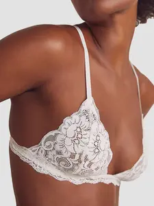 Holiday Season Ultrathin Lightweight Bra Bridal lingerie Ladies Brassiere Feminine Fit Floral Female Underwear For Small Breasts Lace Bralette bra White+ Royal Blue Bra Top Women Soft Seamless Bras Sexy Lingerie Womenswear