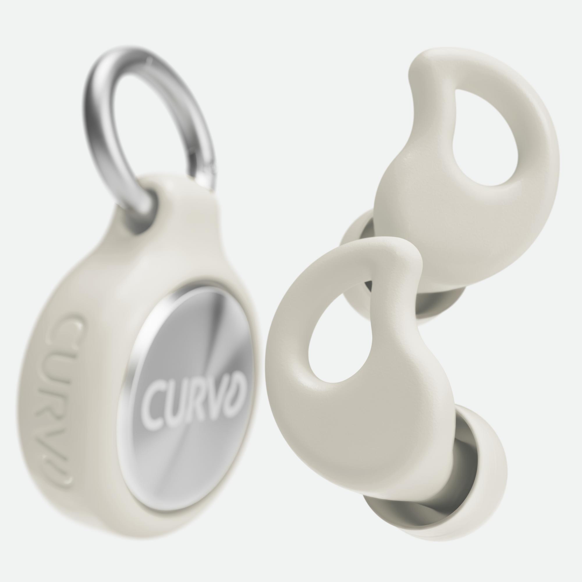 CURVD Everyday Earplugs + Case Clip - For Travel, Sound Sensitivity, Concerts, Parenting, Productivity, & Sleep - Noise Dampening & Ultra Soft