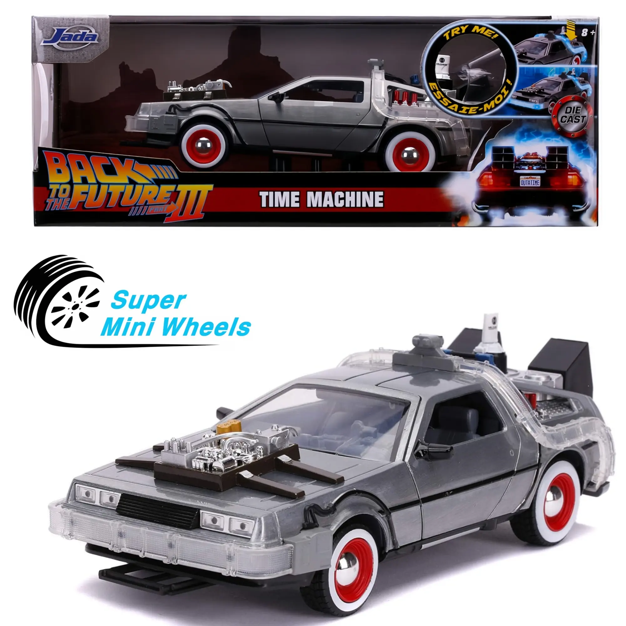 Jada 1:24 Time Machine Part III - Back To The Future with Lights #32166