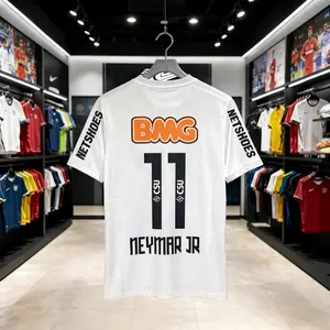 NO.11 Neymar JR 11 12 Home Short Sleeve Jersey Retro Soccer Jersey White Fans Version