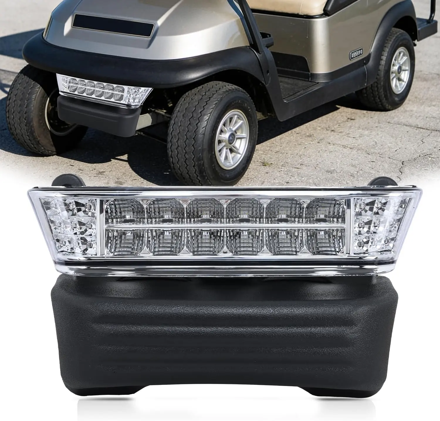 Nilight Golf Cart LED Headlight Upgrade Kit (1PC) for 2004-Up Club Car Precedent, High Brightness, Durable Housing, Waterproof, Shock Resistant, Easy Install Plug-and-Play Golf Cart Lights with Bumper Turn Signals, Waterproof Housing