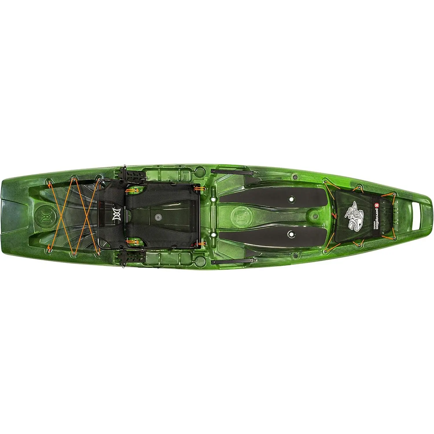 Perception Kayaks Outlaw 11.5 | Sit on Top Fishing Kayak | Fold Away Lawn Chair Seat | 4 Rod Holders | Integrated Tackle Trays | 11' 6"