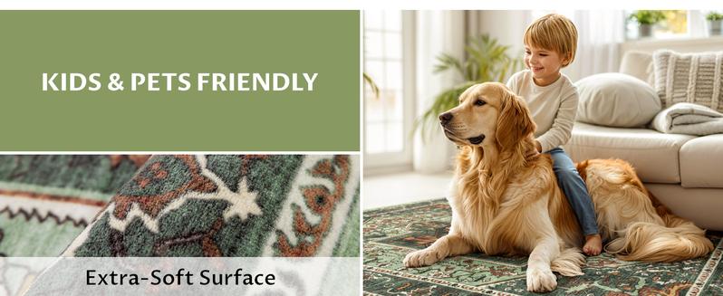 Shilucheng Neutral Vintage Absorbent Soft Rug, Machine Washable Decorative Area Rug, Non-Shedding Durable Sisal Carpet for Living Room Bedroom