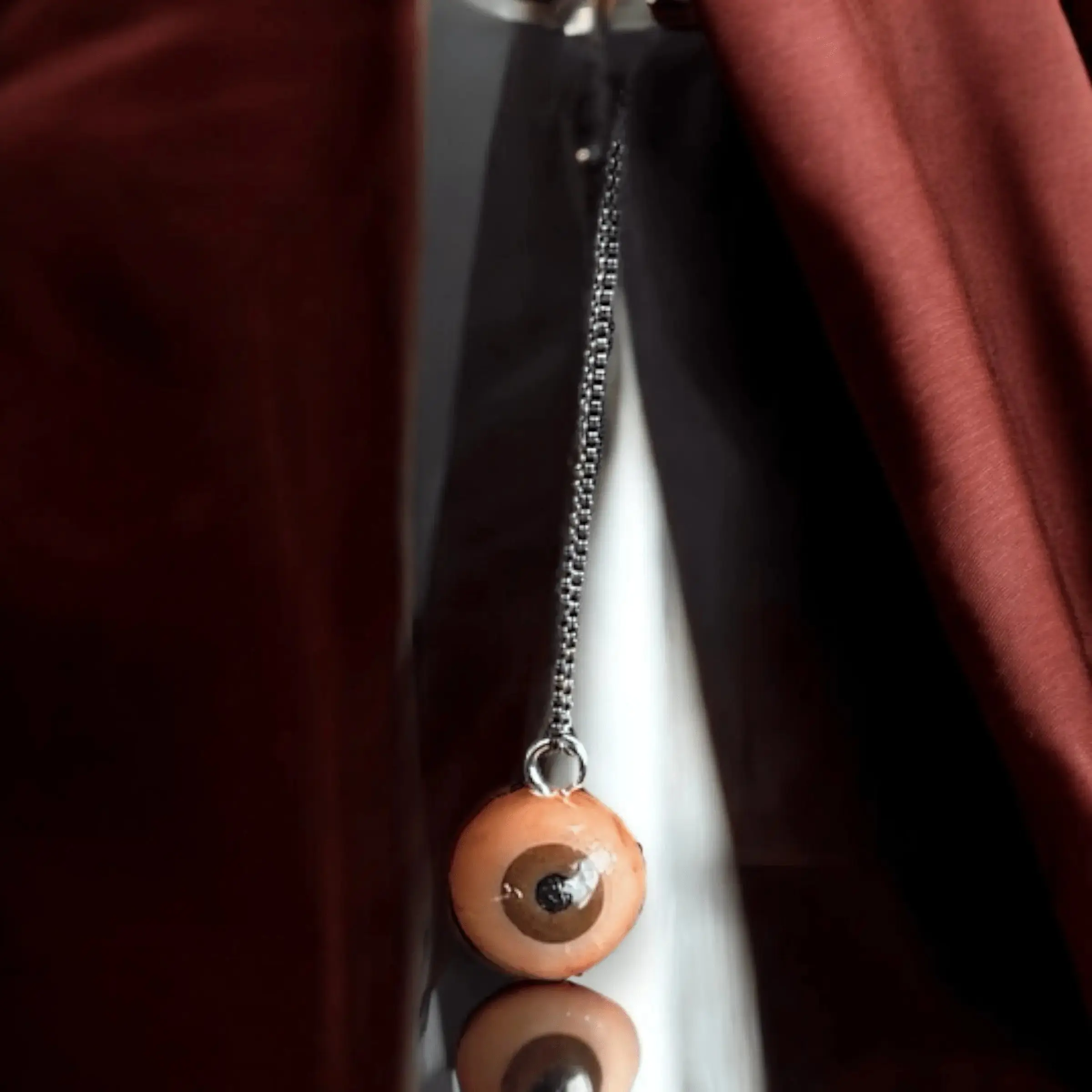 Eyeball Necklace – Sculpted Polymer Clay Pendant