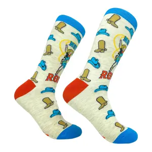 Women's Not My First Rodeo Socks Funny Cowboy Western Sarcastic Novelty Footwear Funny Graphic Socks Comfortable Fitted Spandex Cotton