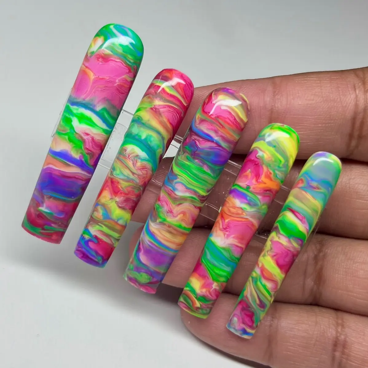 Trippy Rainbow Press Ons // Rainbow Press Ons // press on nails // colorful press ons Nail Art Nail Care