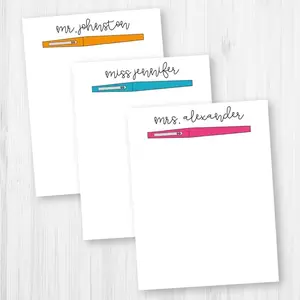 Flair Pen Personalized Notepad -Customized Note Pad -Jotter Pad -Personalized Stationery Teacher Appreciation Gift