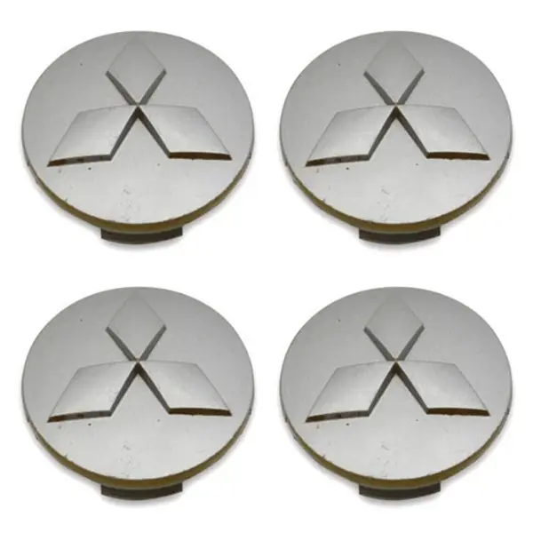 4-Piece OEM Silver Hub Center Caps for Mitsubishi Lancer, Eclipse, Outlander - Part Numbers 4252A060, MR554007, MR554097, MN101604