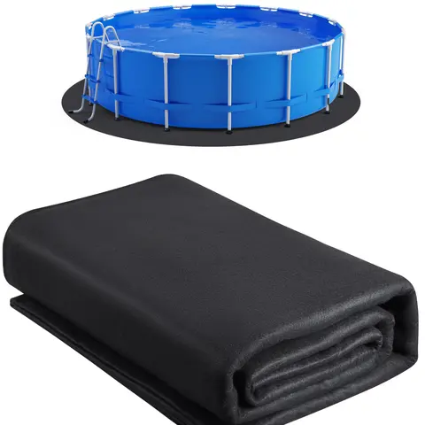 VEVOR 15ft Round Pool Liner Pad, Pool Liner Pad for Above Ground Swimming Pools, Extra-Thick Pool Mat, Prevents Punctures, Recycled Geotextile Material Underlayment Pad, Extend Liner Life#BacktoSchool