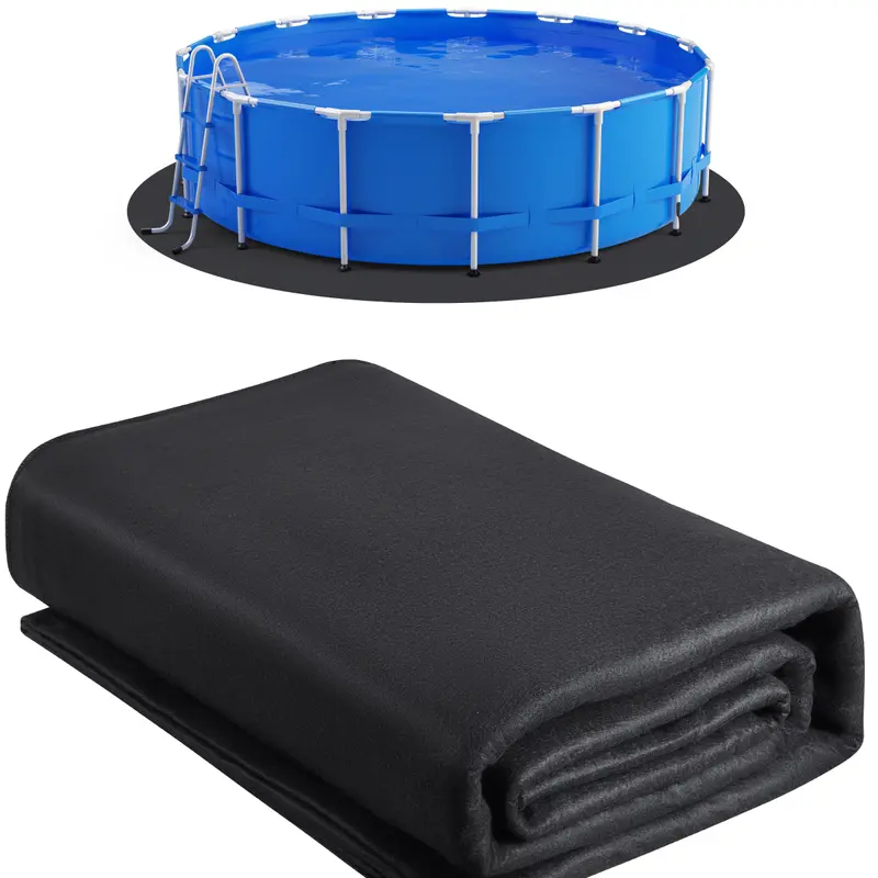VEVOR 15ft Round Pool Liner Pad, Pool Liner Pad for Above Ground Swimming Pools, Extra-Thick Pool Mat, Prevents Punctures, Recycled Geotextile Material Underlayment Pad, Extend Liner Life#BacktoSchool