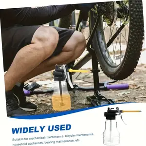 High-Pressure Transparent Oil Bottle, Plastic Hose, Drop Resistant, Copper Tip Nozzle, Oil Filling Gun, Oil Bottle, 1 Piece