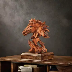 Vintage Horse Head Statue, 10.8 Inch Resin Craftsmanship, Home Decor Ornament, Perfect Father's Day Graduation Gift, Office Desktop Art Decoration