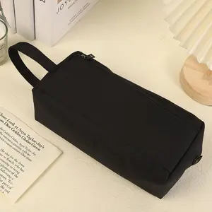 1 Piece Large Capacity Pencil Case With Zipper, Simple Plain Pencil Bag, Student Stationery Organizer, Office Stationery Supplies