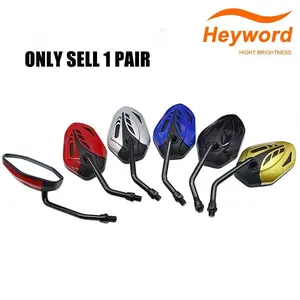 Heyword Motorcycle Handlebar Mirror Rearview Motorbike Bars End Mirror Cafe Racer Scooter for Moto Mirrors 10mm Fit for Yamaha for SUZUKI Kawasaki