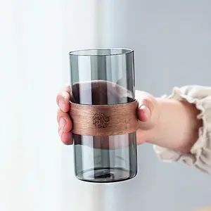 Wooden Ring Cup Set, 4pcs/6pcs 300ML Capacity, Durable Wood Material, Ideal for Daily Use & Outdoor Activities
