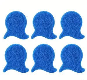 6-Pack Fish-Shaped Lint Remover Replacement Pads, Blue Sticky Sponge Sheets for Pet Hair & Lint, Washable Reusable Adhesive Pads