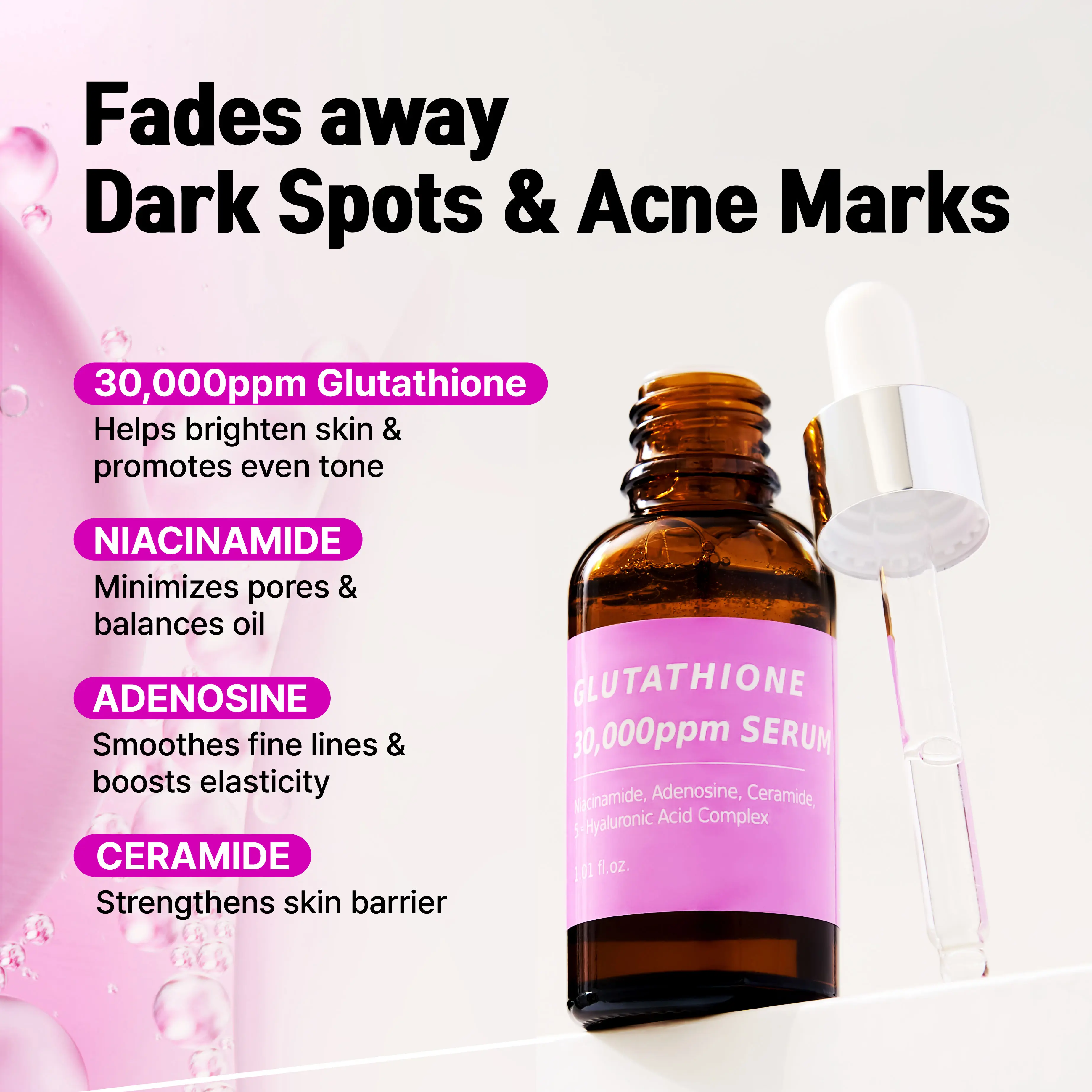 Glutathione 30,000ppm Serum Even Skin Tone & Radiance | Dark Spot Care | Niacinamide + Ceramide + Hyaluronic Acid | K-Beauty | CELDYQUE - TikTok Shop Glutathione 30,000ppm Serum Even Skin Tone & Radiance | Dark Spot Care | Niacinamide + Ceramide + Hyaluronic Acid | K-Beauty | CELDYQUE - TikTok Shop