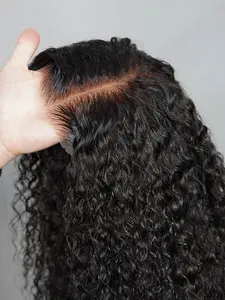 Water Wave 5x5 Lace Wig, Human Hair Wig Pre-Bleached Transparent Lace Wig 180% Density Brazilian Virgin Hair, No Glue Needed