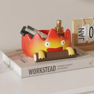 Cartoon Storage Tray, Flame Entryway Key Holder, Student Desk Decorative Display Piece, Cute Organizer for Home & Office, Fun Desk Supplies