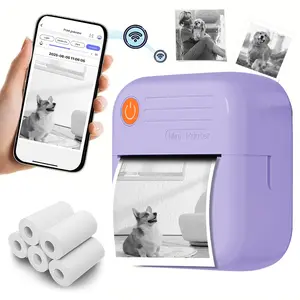Portable wireless photo printer, rechargeable instant photo paper printer, compatible with iPhone and Android, perfect for shooting events, Portable wifi printer