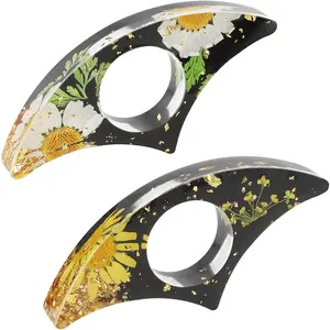 Dried Flower Book Holder, 2 count  Thumb Book Page Holder  Reading Accessories Ring Book Opener Floral Bookmark for Teachers Book Lovers