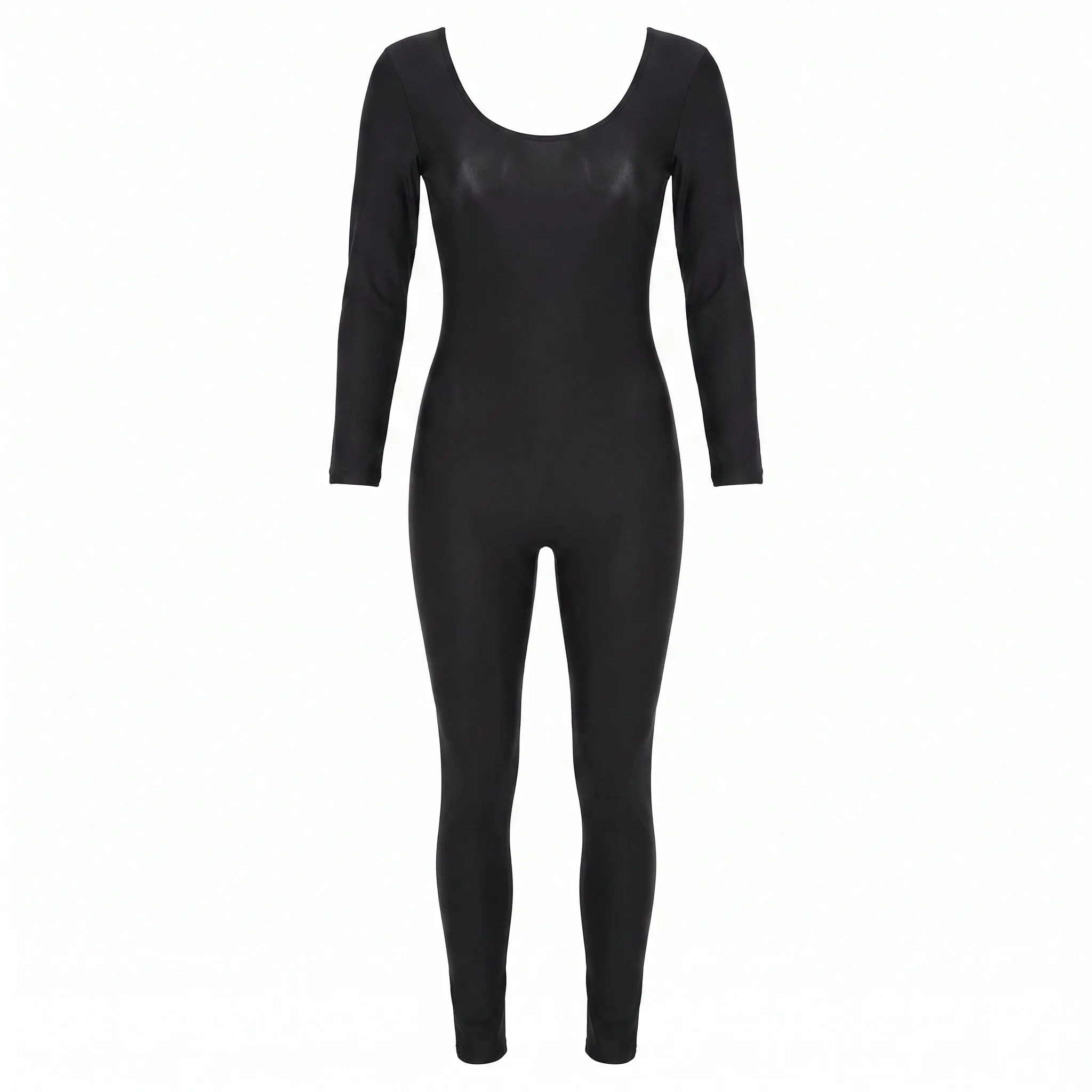 Sleek Black Catsuit Halloween Costume - Adult Size S/M