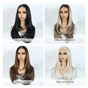 STYLE ICON Jini For Live  Glueless Synthetic Wig 24 Inches Layered Straight 6*4 HD Lace Pre-Cut No Glue Wear and Go Wig for Daily Wear JINI
