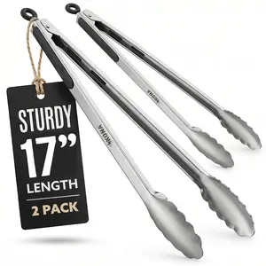 Stainless Steel Locking Grill Tongs - 18"