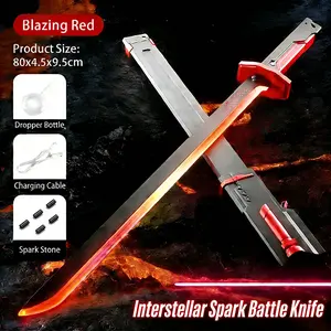Cyberpunk-Style Toy Lightsaber with Sound, Sparks, and Smoke Effects – 8 Light Colors, Perfect for Parties and Cosplay, Great Gift for Kids