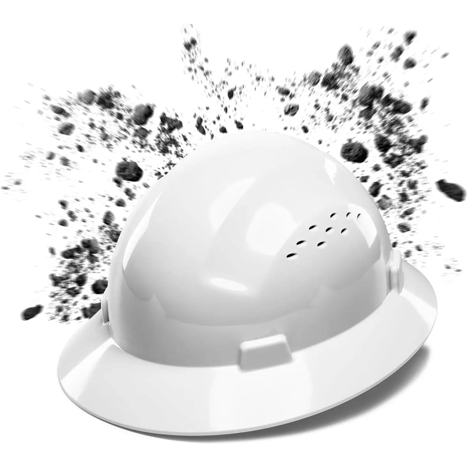 Full Brim Hard Hat, OSHA-Approved HDPE Safety Helmet for Construction, Oilfield, Chemical Lab & Emergency Rescue, 4-Point Adjustable Ratchet Suspension, Class E/G/C, 6-1/2 to 8-1/4 Fit Range