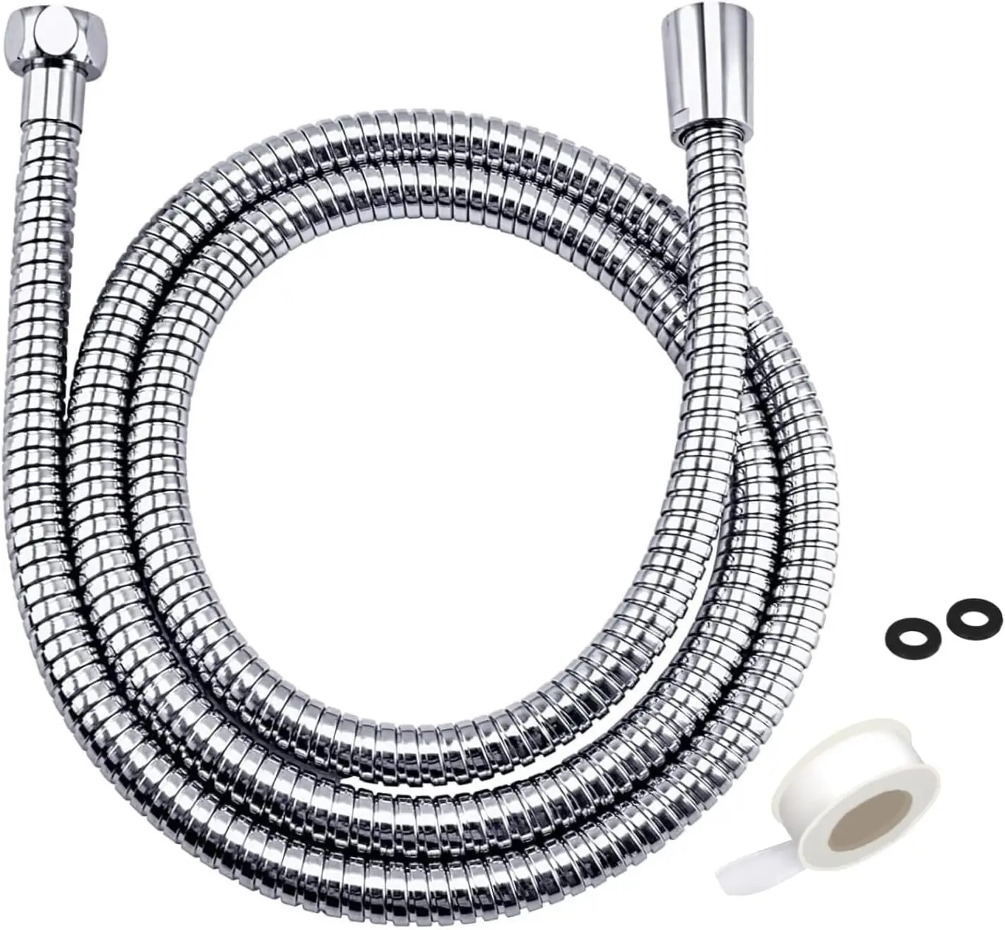 59 Inch/150cm Stainless Steel Handheld Shower Hose, Flexible and Durable Replacement Hose with Brass Insert and Nut