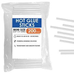 Mini Hot Glue Sticks (200 Pack) - Fits Mini Glue , 4" x 0.27" - Craft, Bond, Create on , Metal, Glass and More - Transparent,  and Quick-Drying