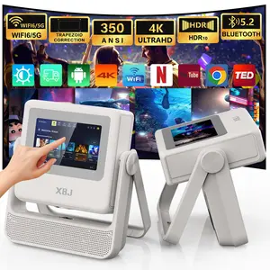 XBJ-A5PRO Touch Screen Projector with 5GWifi Bluetooth 5.2 Auto Focus 180-Degree Flip Speaker 1080P Decoding Compact Portable for Home Outdoor Meetings