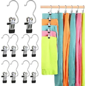 Pant Hangers with Clips, Metal Legging Organizer for Closet, 20 Pack Space Saving Hangers with Clips for Yoga Pants, Closet Organizers and Storage for Skirt/Jean/Hat/Short