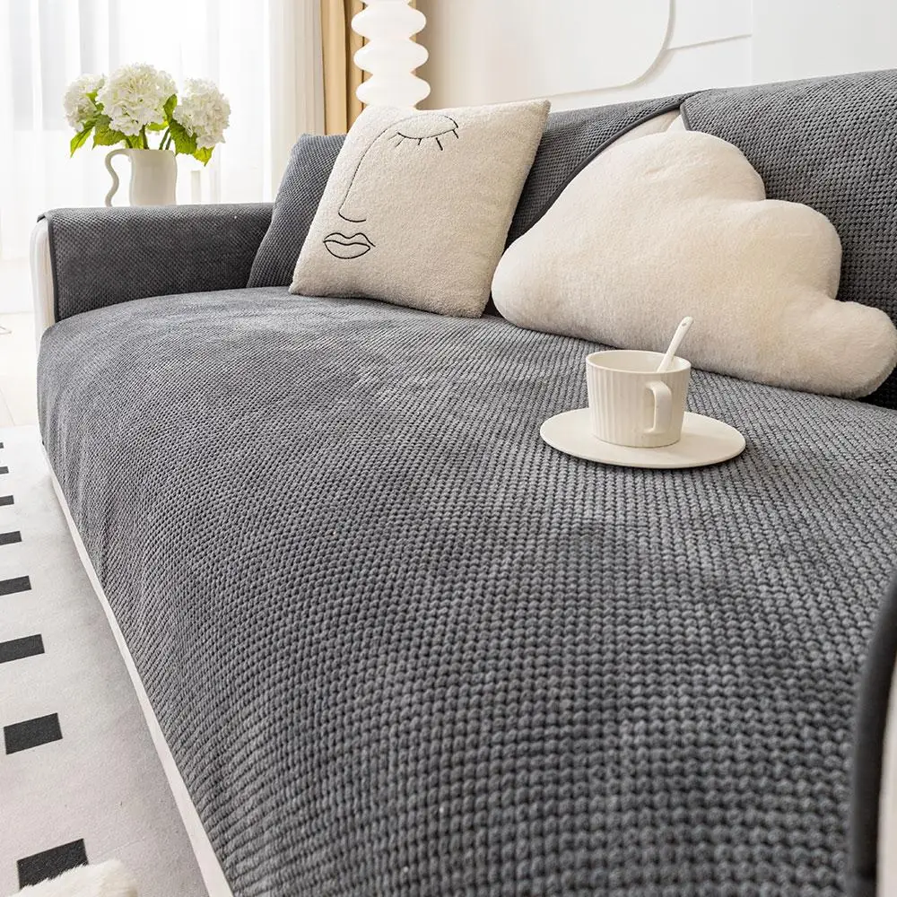 Solid Color Sofa Cover, 1 Count Non Slip Sofa Slipcover, Throw Pillow Case, Household Decorative Couch Cover for Home Living Room, Valentine's Day Gif