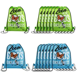 12" x 15" Medium Zoom In VBS Nonwoven Drawstring Bags - 12 Pc.