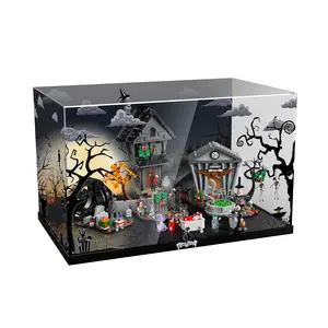 Acrylic Display Case for Tim Burton's The Nightmare Before Christmas, Dustproof Display Box Compatible with 21351 (ONLY Box, NOT Model)